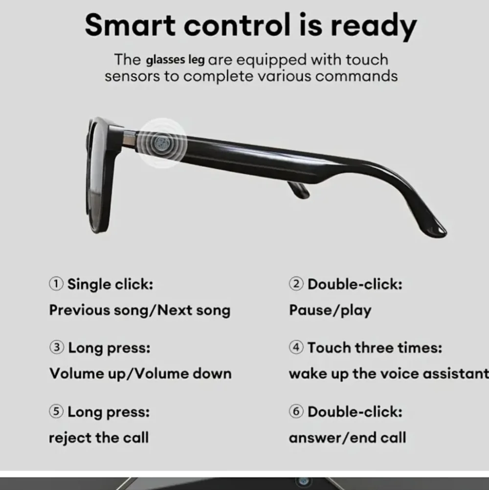 NIB! Smart Audio Glasses with Wireless Headset - Tortoise Shell